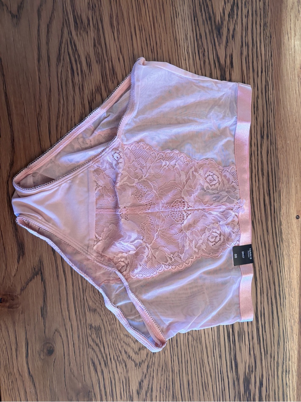 Torrid Pink Lace High-Waist Sheer Brief